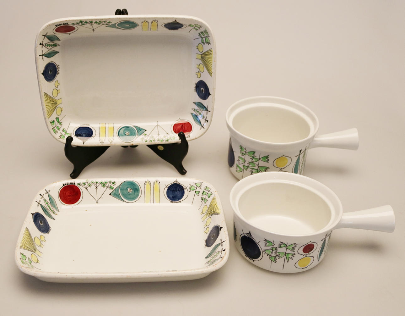 KERAMIKFÖREMÅL,4 st,picknick,rörstrand,1900-tal.