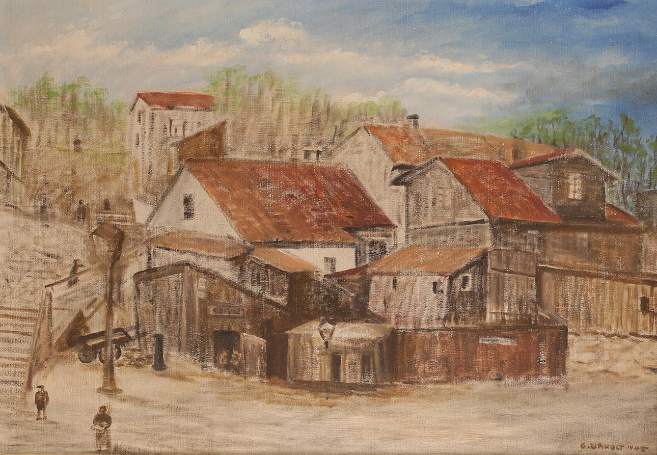 UNIDENTIFIED ARTIST, oil on canvas, signed, dated 1945.