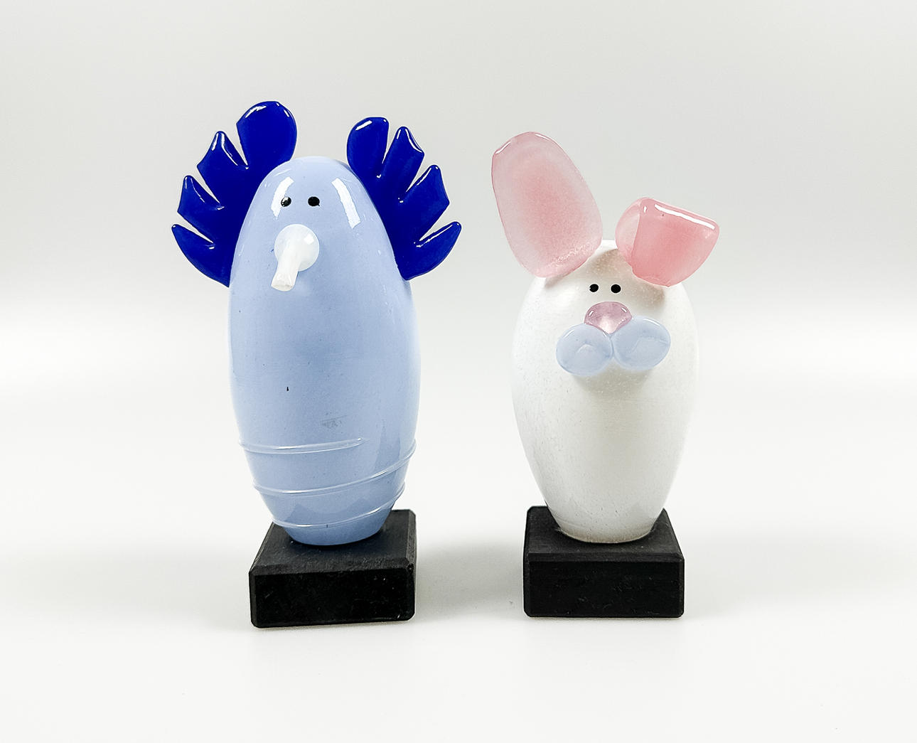 FIGURINES, 2 pcs, glass, Skruf.