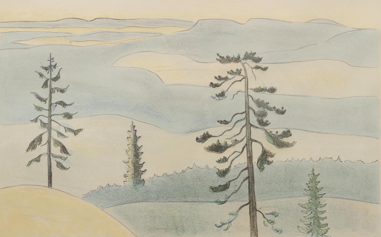 EINAR JOLIN. View, lithograph in colours, signed and numbered 138/260.