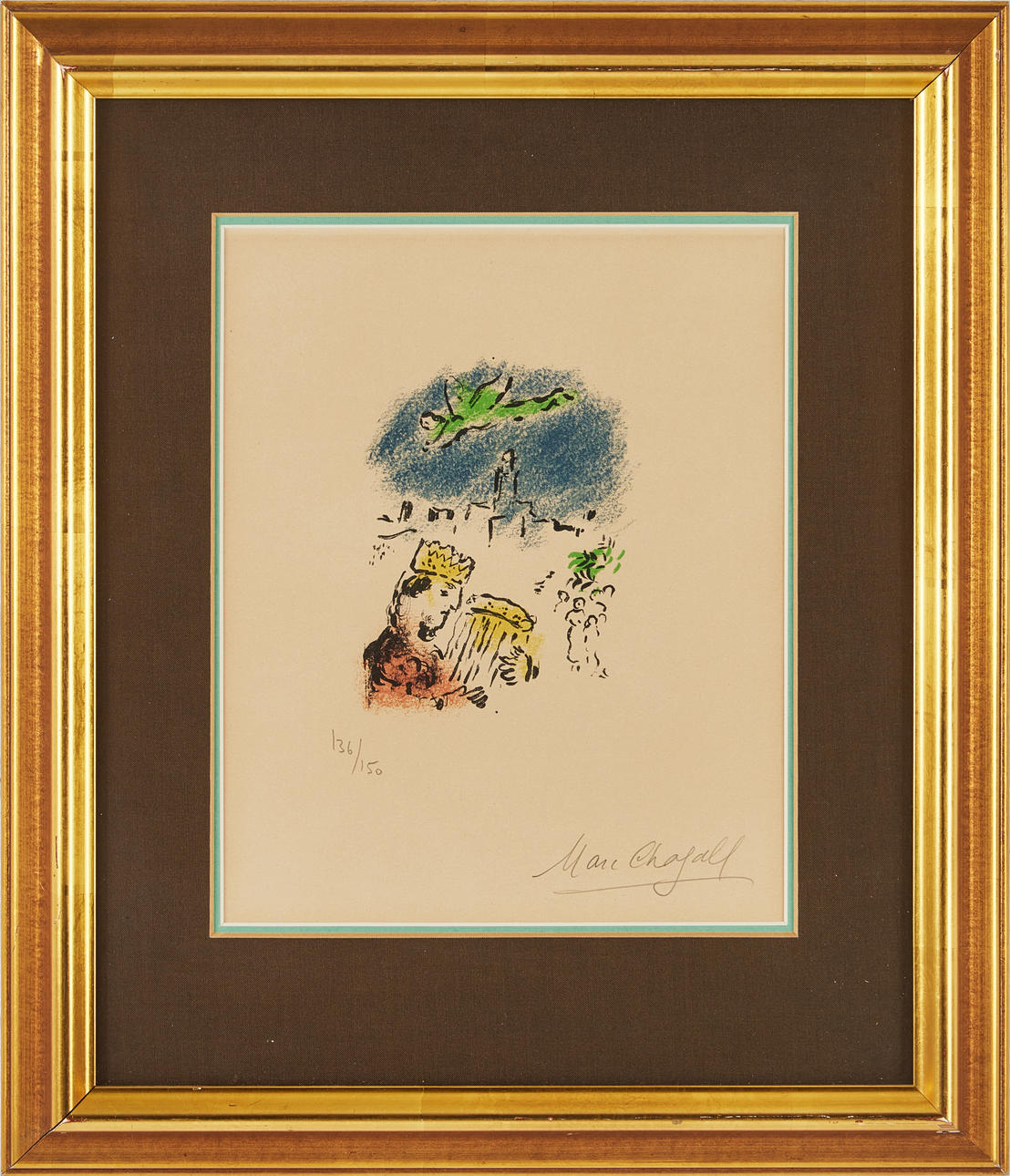 MARC CHAGALL (1887-1985). “David”, 1973, color lithograph.