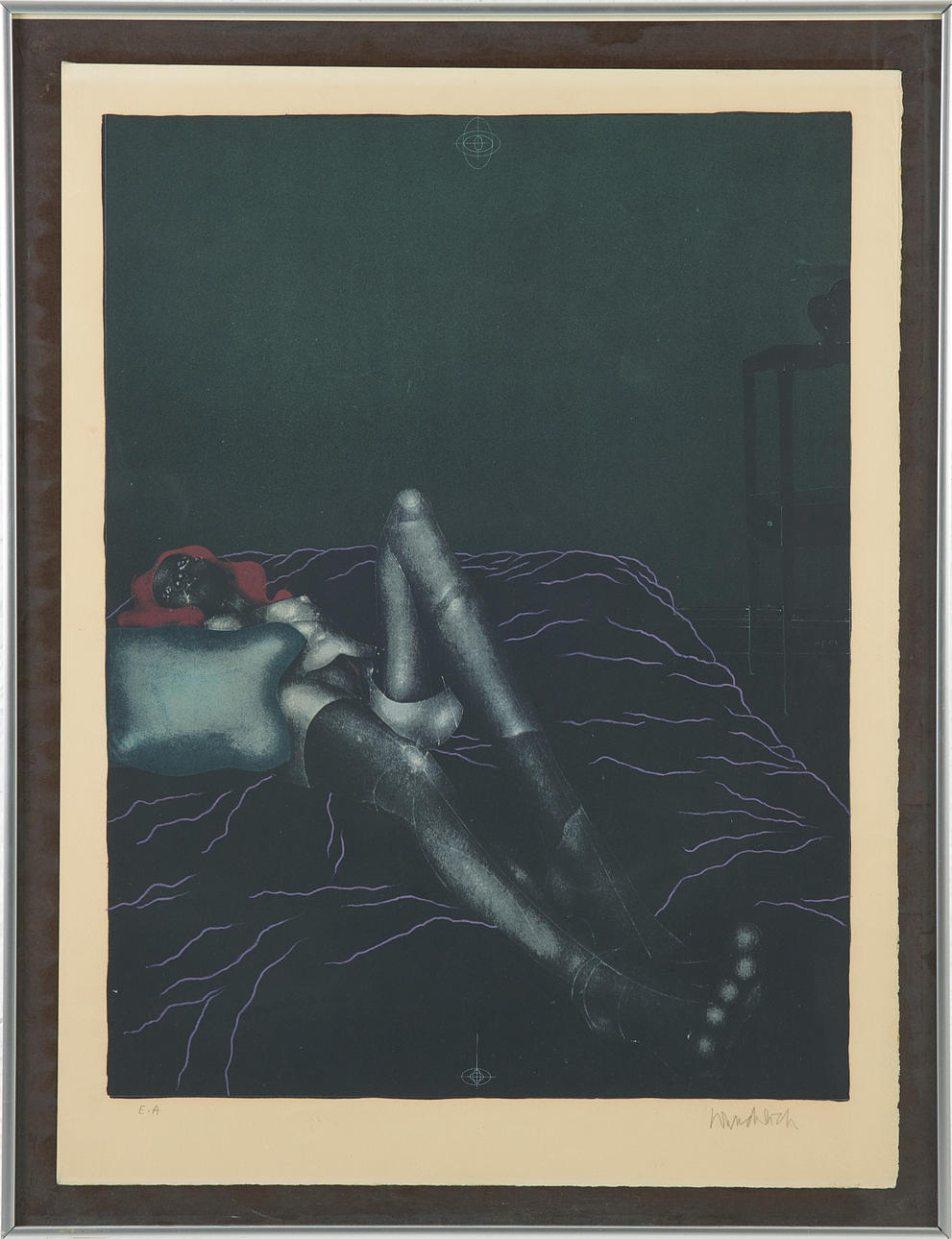 PAUL  WUNDERLICH. Figure composition, lithograph in colours, sample print, signed.