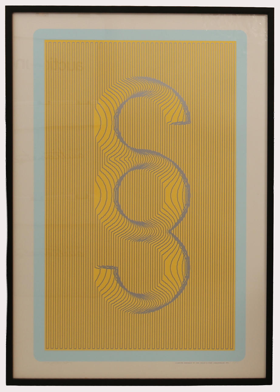 STURE JOHANNESSON. Lithograph, paragraph, signed, numbered 63/75, dated 1972, yellow/blue.