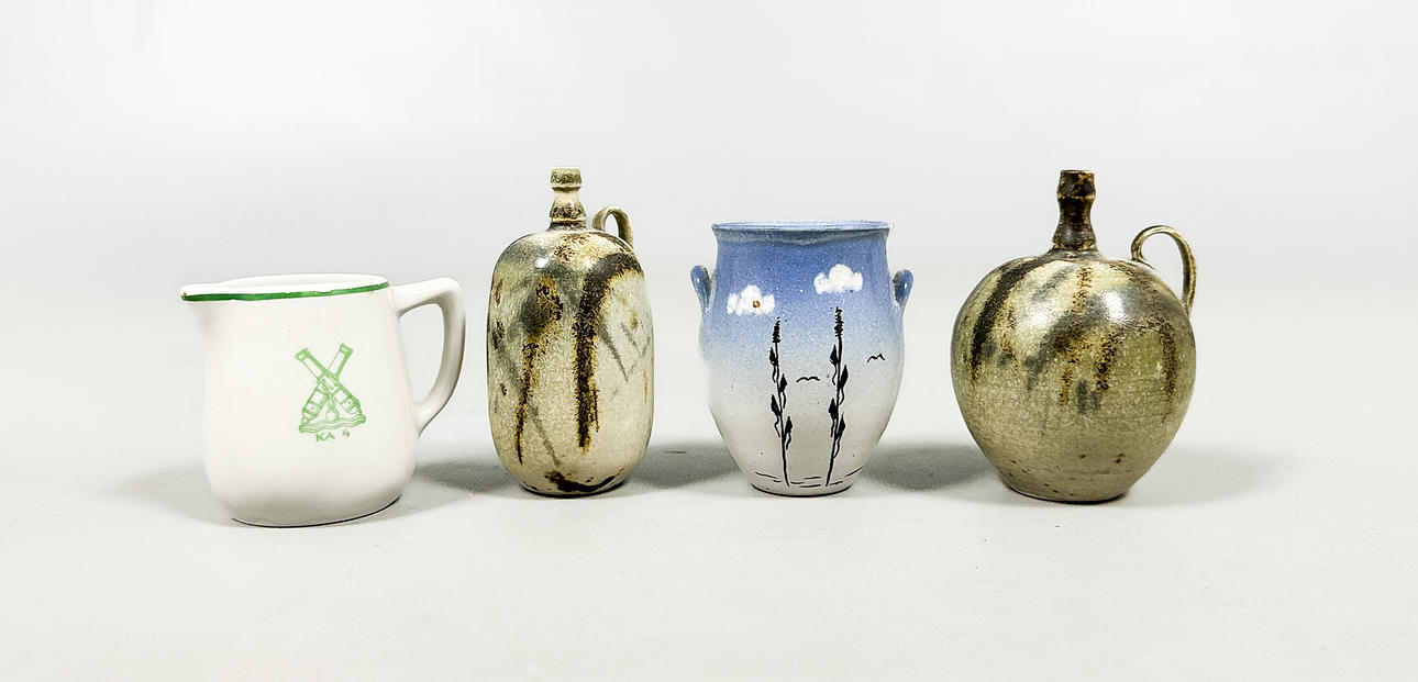 MINIATURES, 4 pcs, stoneware.