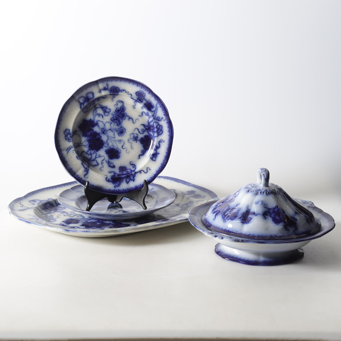 TABLEWARE PARTS, 4, flintware, liquid blue, Gustavsberg.