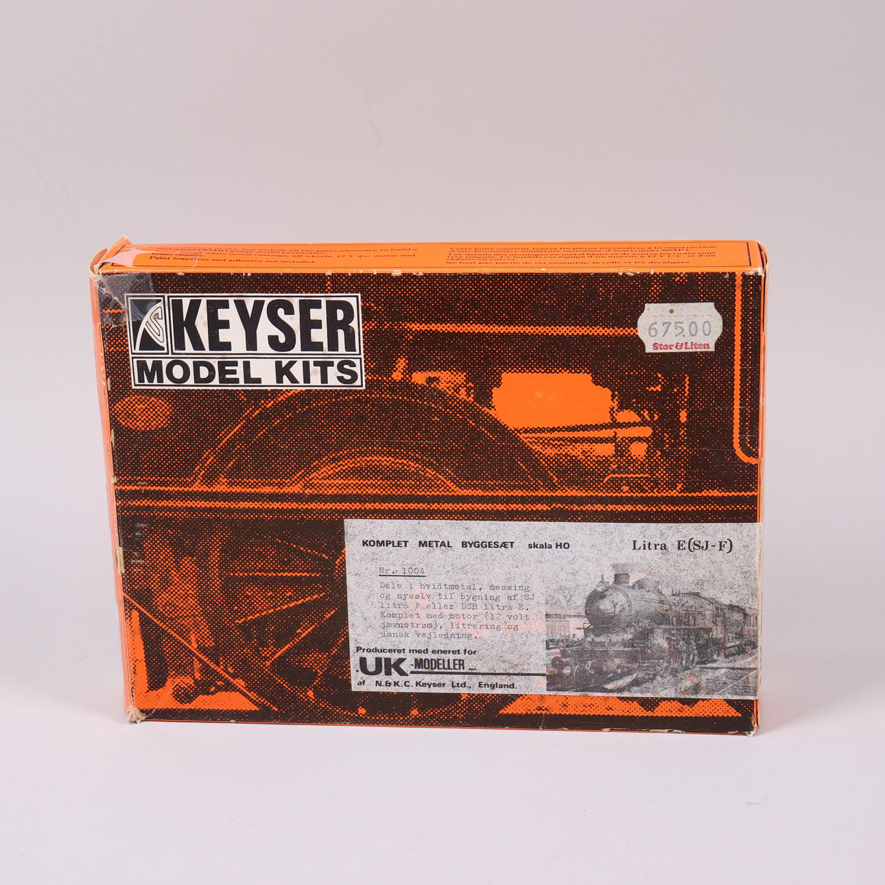 CONSTRUCTION KIT, model train, “Litra E (SJ-F)”, Keyser Model Kits, 20th century.