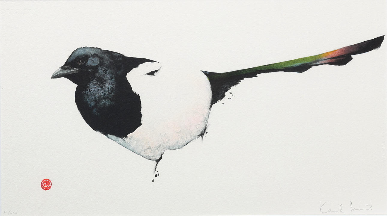 KARL MÅRTENS. Lithograph, “Magpie”, signed, numbered 271/290.