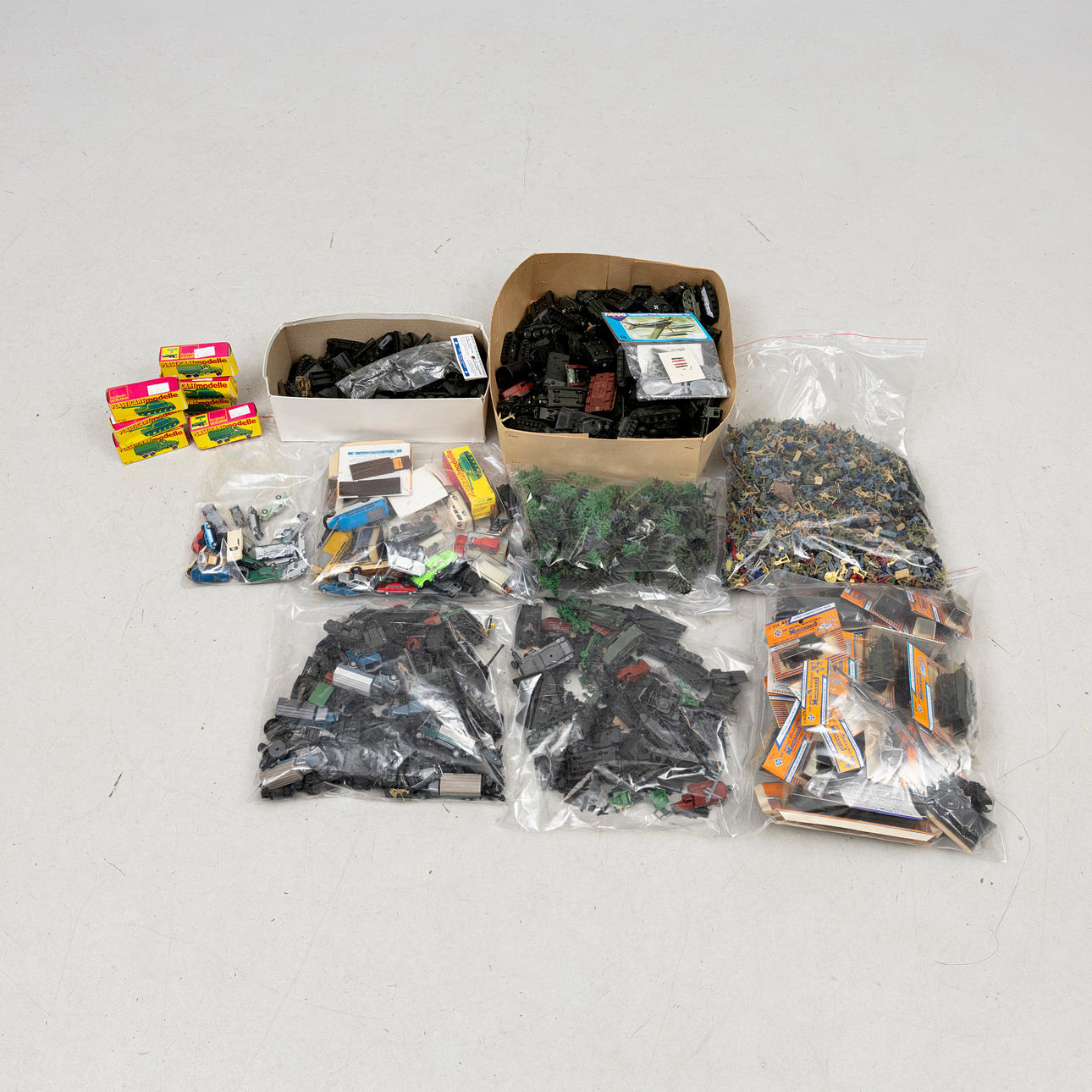 LARGE BATCH, MODEL VEHICLES and FIGURES, mostly military, such as Model Miniatures Minitanks.