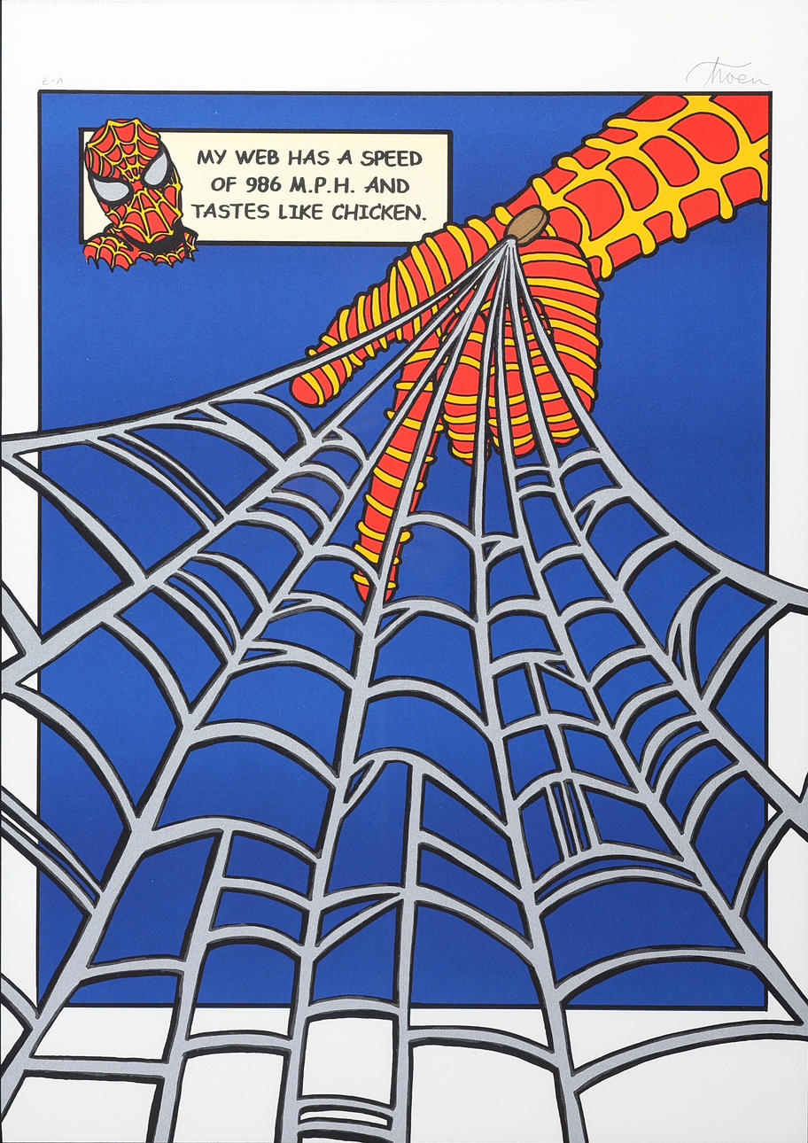 PETTER THOEN. Lithograph, EA, “Spiderman”, signed.