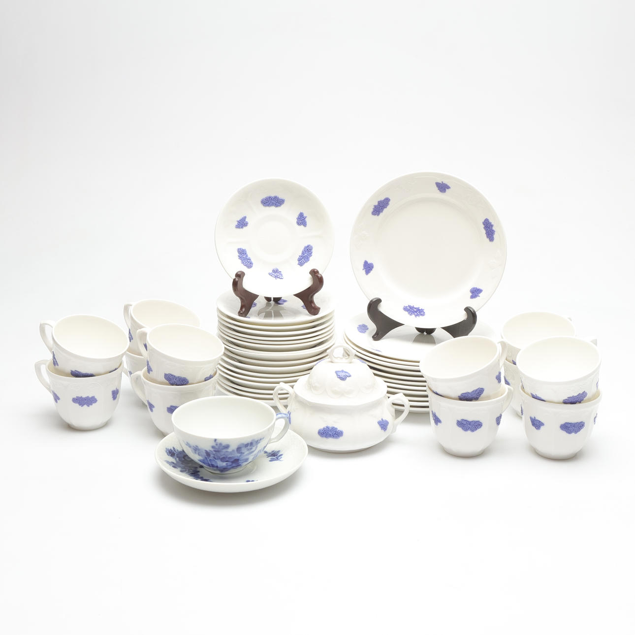 SERVISDELAR, kaffe, porslin, 25 delar, Blå Blom, Gustavsberg/Rörstrand ...