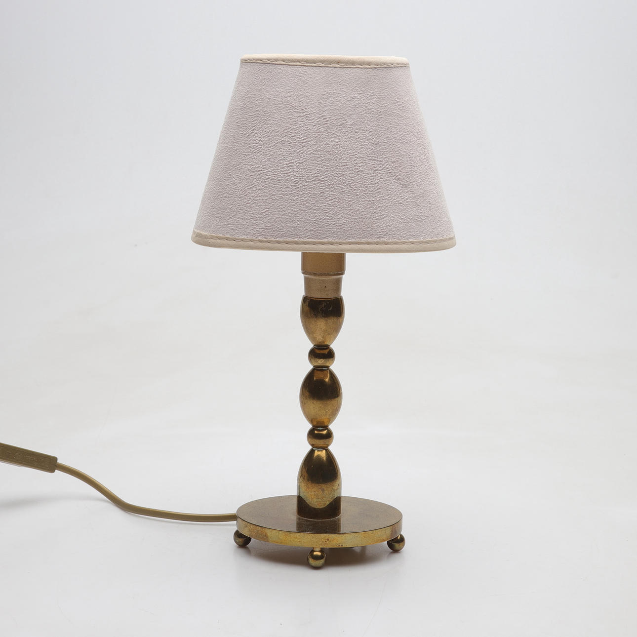TABLE LAMP, brass, Gusum, 2000, signed JK.