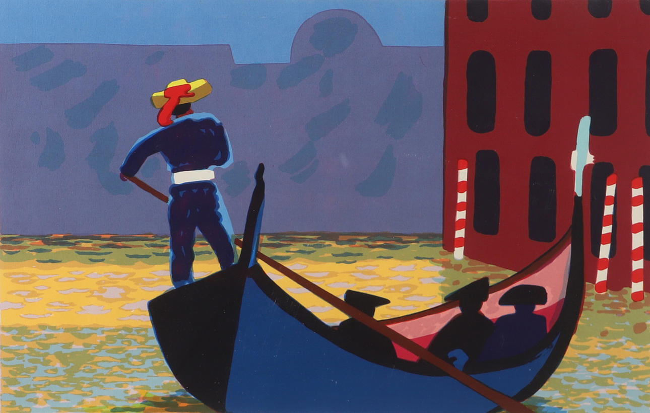 LARS NORRMAN. Venice, lithograph in colours, signed.