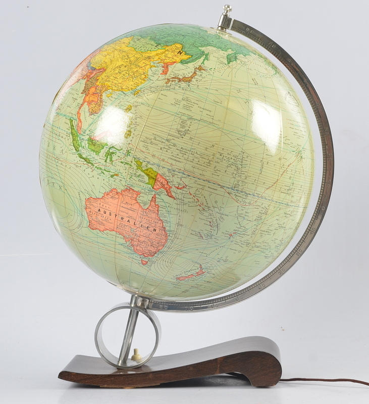 JORDGLOB, Politisk jordglob, Hjulström, 1940/50-tal.