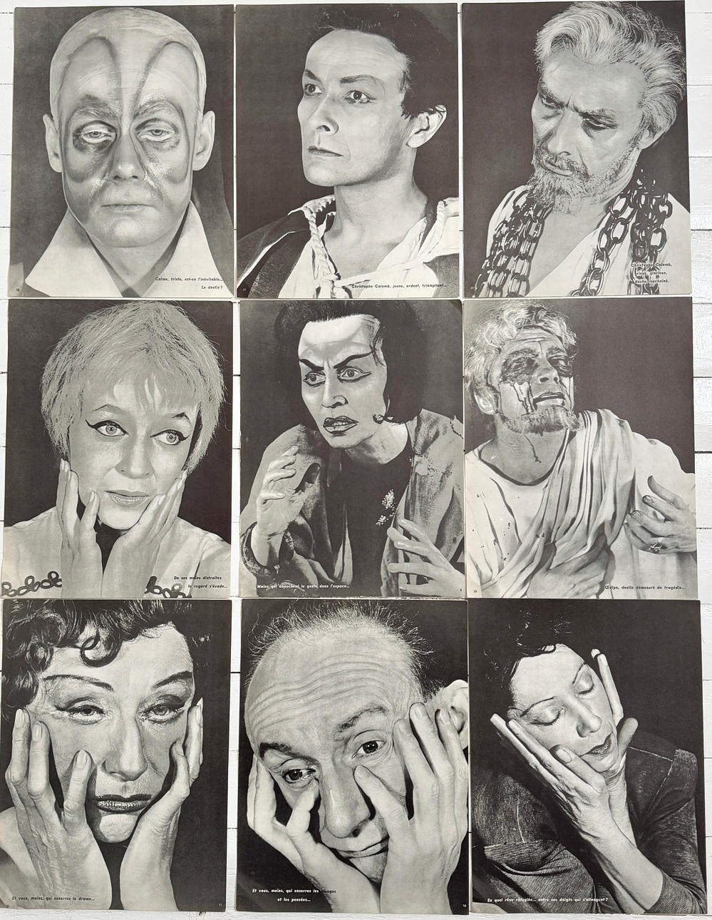 Tryck. Frankrike. 9st Teater-relaterat.