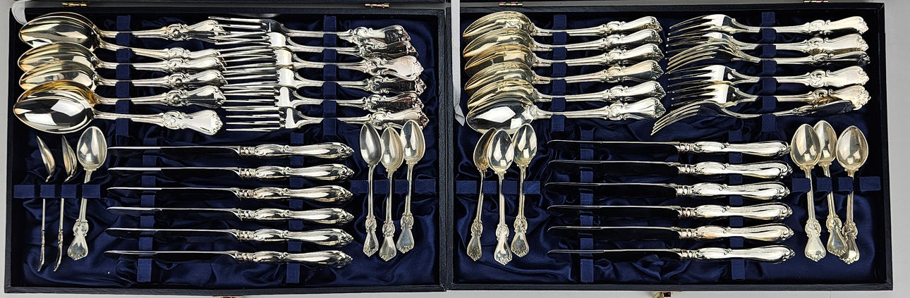 BESTICK, 48 delar, silver, "Olga", total vikt ca. 2249 gram.
