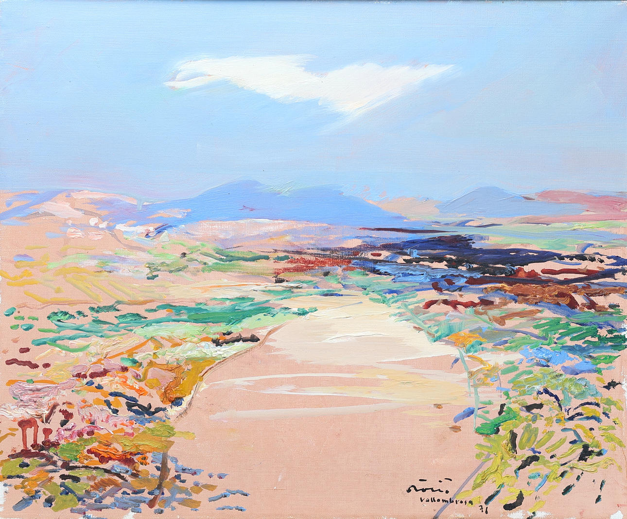 HILDING BRAZIER. Oil on canvas, “Vallombrosa”, signed, dated 71.