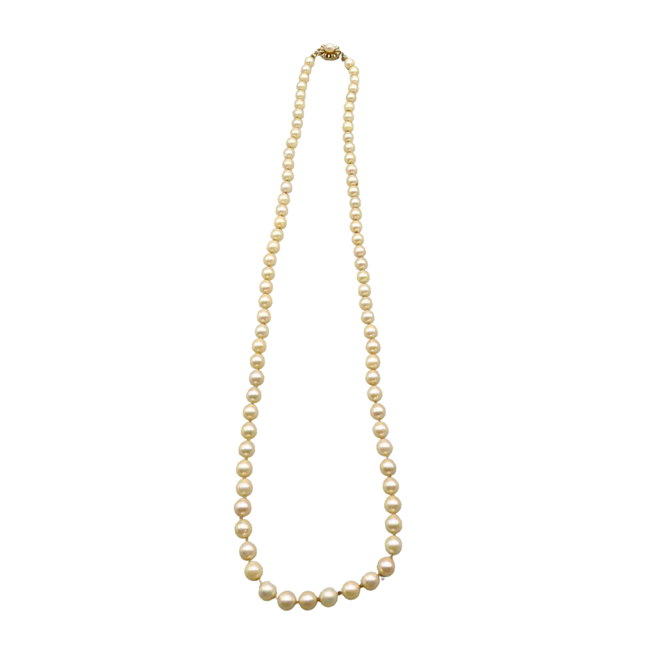 PEARL NECKLACE WITH 585 GOLD CLASP.