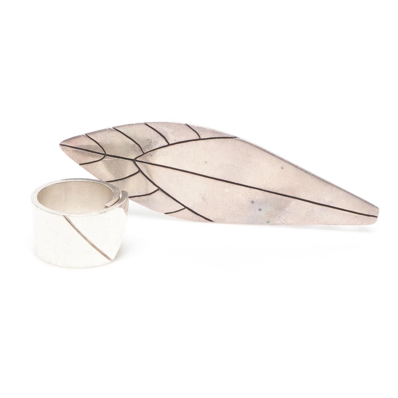 BROOCH and RING, including Helena Edman, silver.