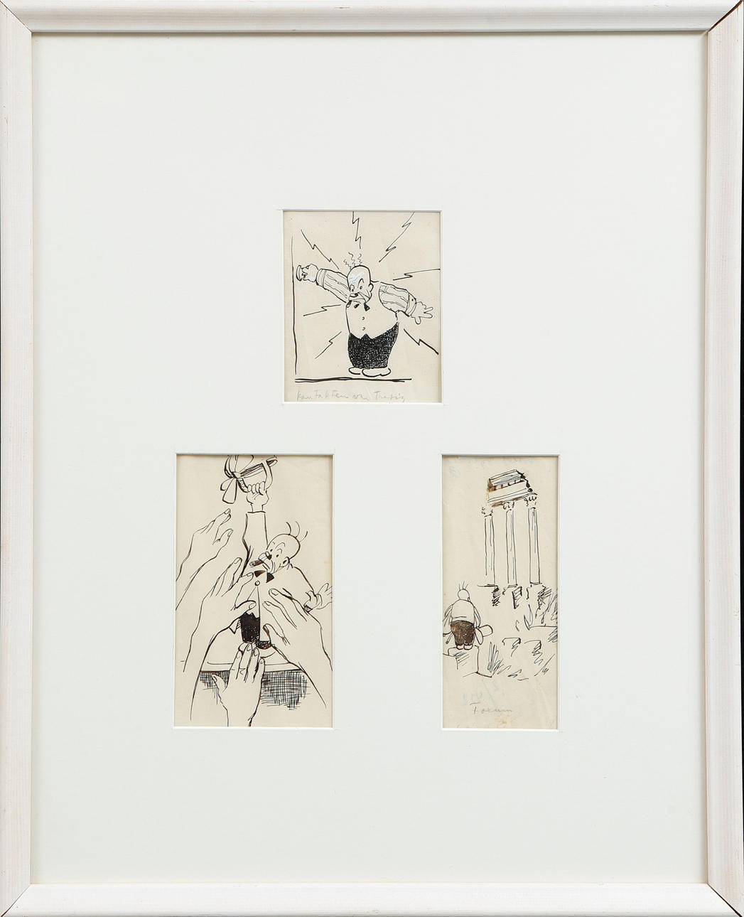 OSCAR JACOBSSON. 3 pieces, drawings.