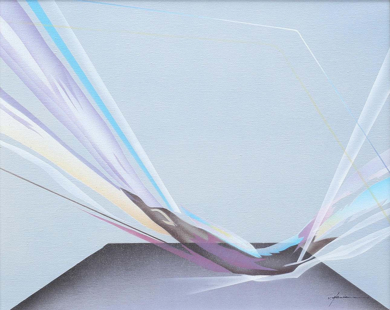 OIDENTIFIERAD KONSTNÄR. Composition. Oil on canvas, indistinctly signed.