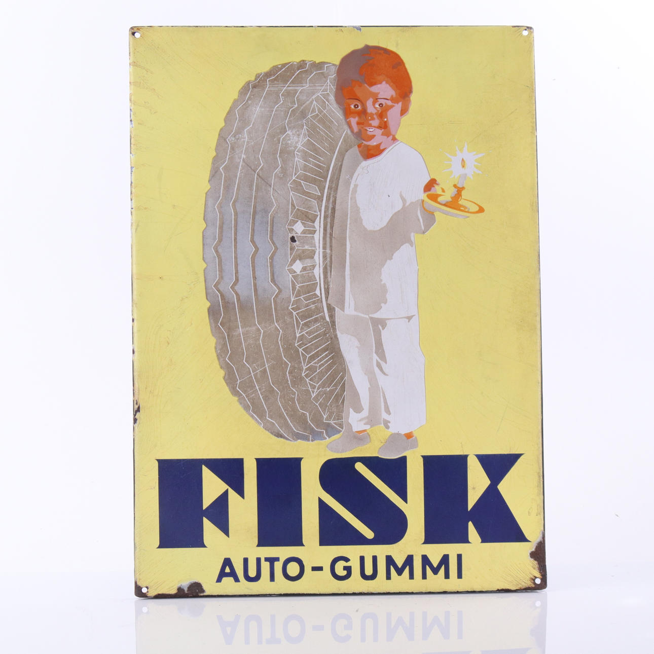 FISK, emaljskylt, ca 1930-tal.
