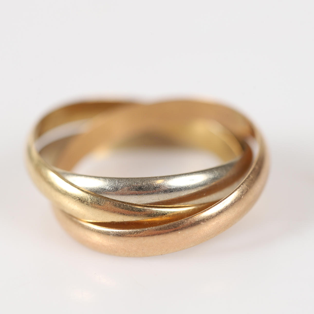 RING, 18K tricolour gold, so-called trois couleurs, Trinity model.