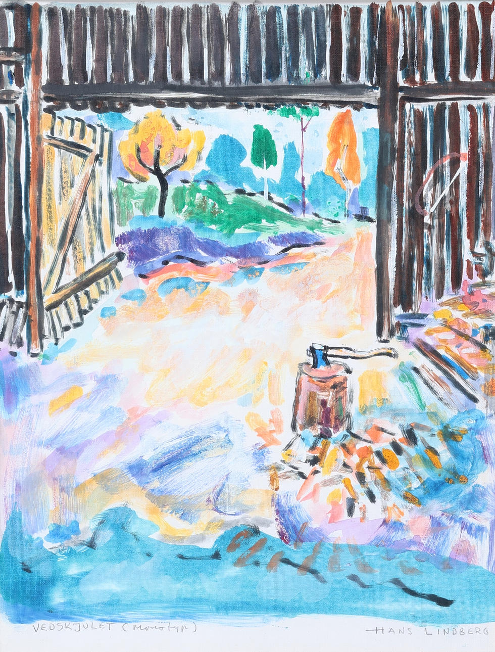 HANS LINDBERG. Monografi, "Vedskjulet", signerad.