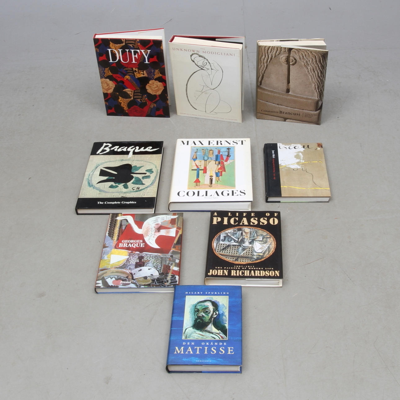 KONSTBÖCKER, 9 volymer, bl.a. Picasso, Braque, Modigliani.