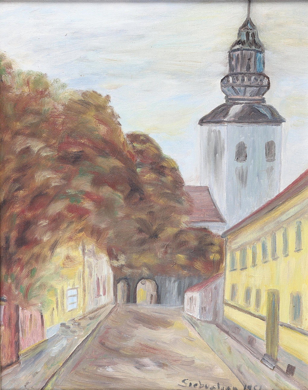 OIDENTIFIERAD KONSTNÄR. Oil on canvas, signed, dated 1951.