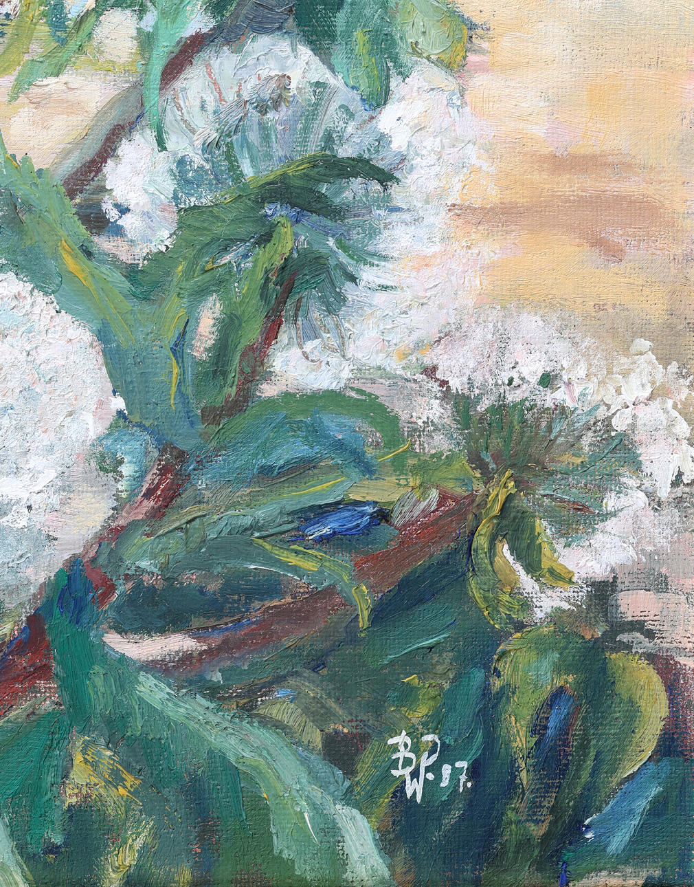 UNIDENTIFIED ARTIST. Oil on canvas, signed, dated -87.