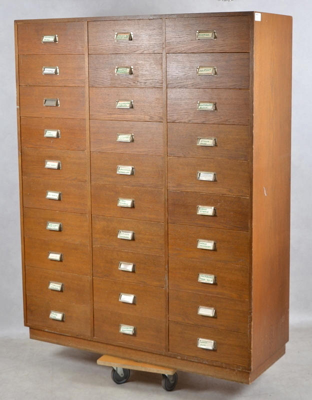 FÖRVARINGSHYLLA, EK, 30-lådor, 1900-tal.