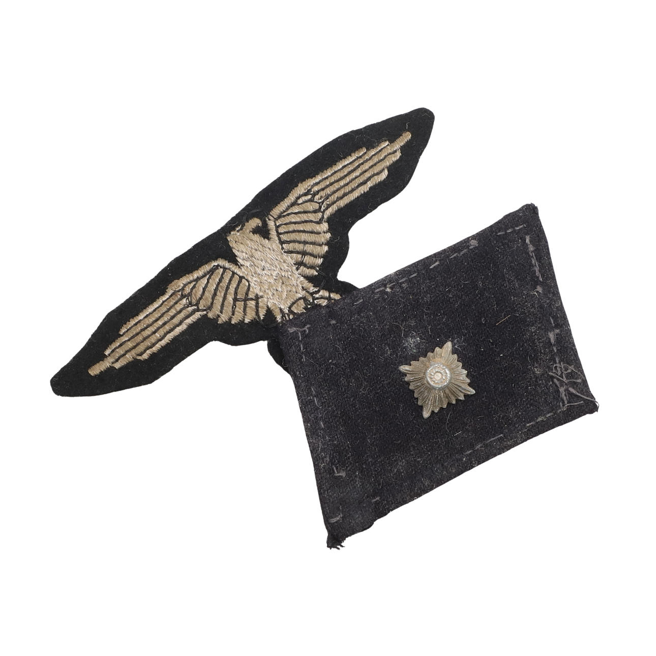 A WAFFEN-SS ARM EAGLE AND A WAFFEN-SS COLLAR PATCH. Weapons & Militaria ...