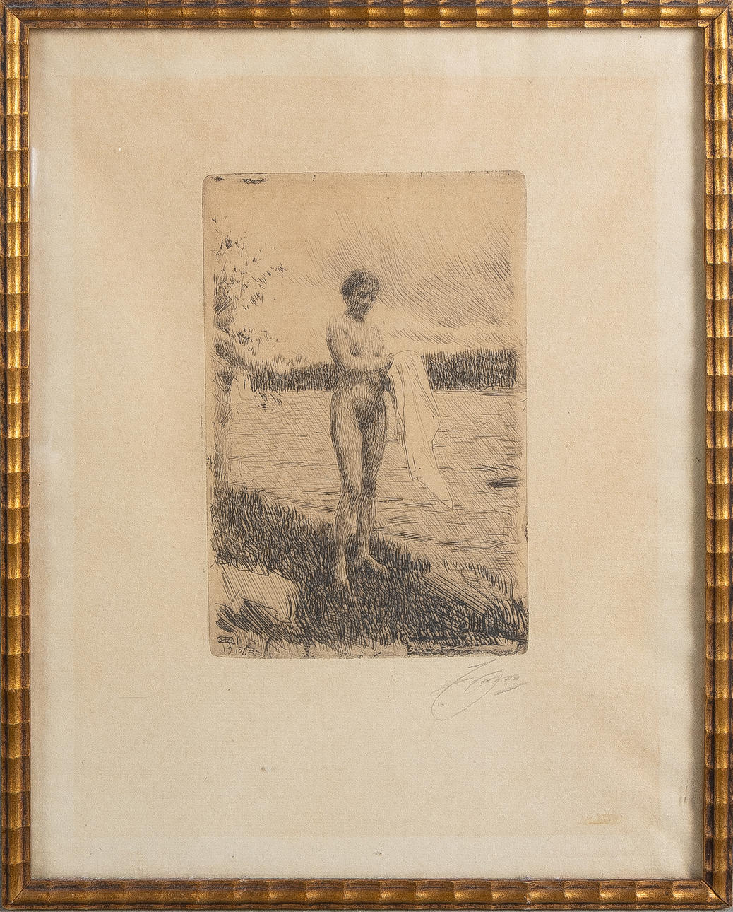 ANDERS ZORN. “Dalälven”, etching, 1919.