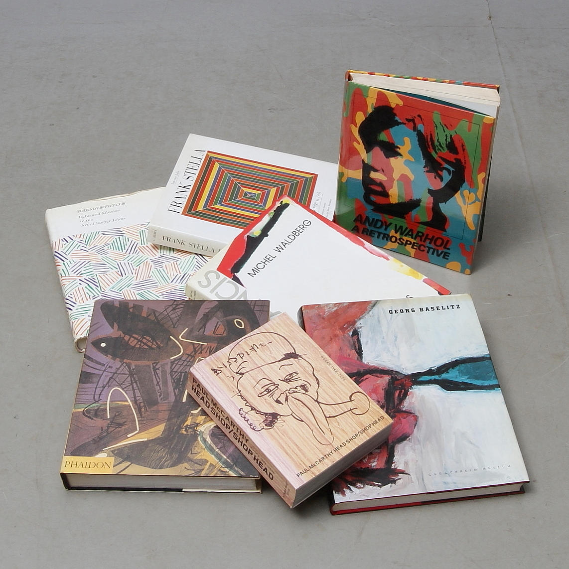 KONSTBÖCKER, 7 volymer, bl.a. Andy Warhol, Jasper Johns, Georg Baselitz.