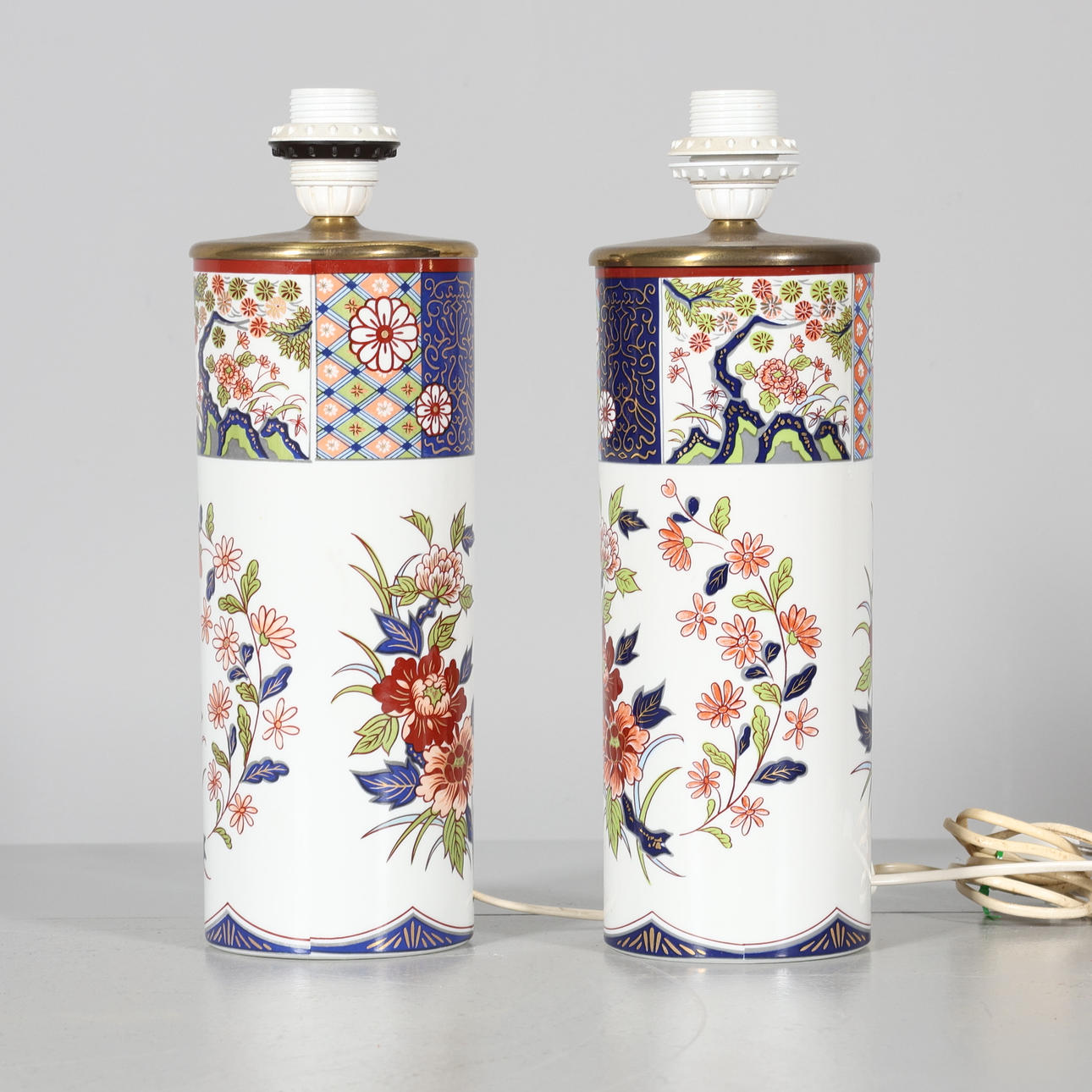 Table lamps, 1 pair, porcelain.