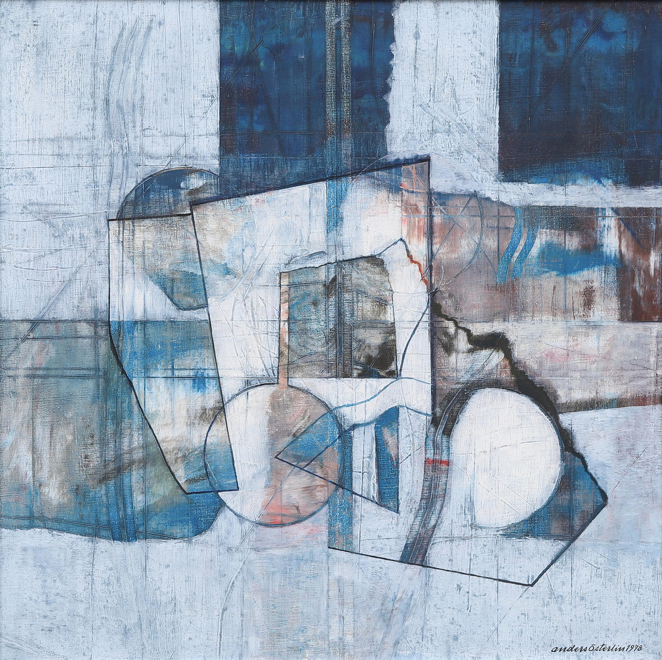 ANDERS ÖSTERLIN. Composition, oil on canvas, signed and dated 1978.