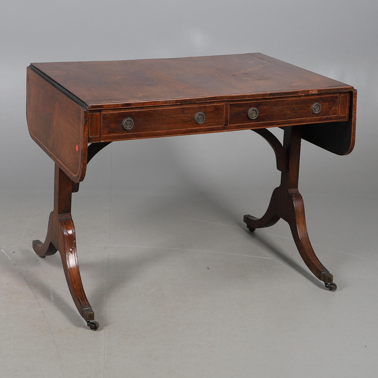 REGENCY INLAID ROSEWOOD SOFA TABLE.