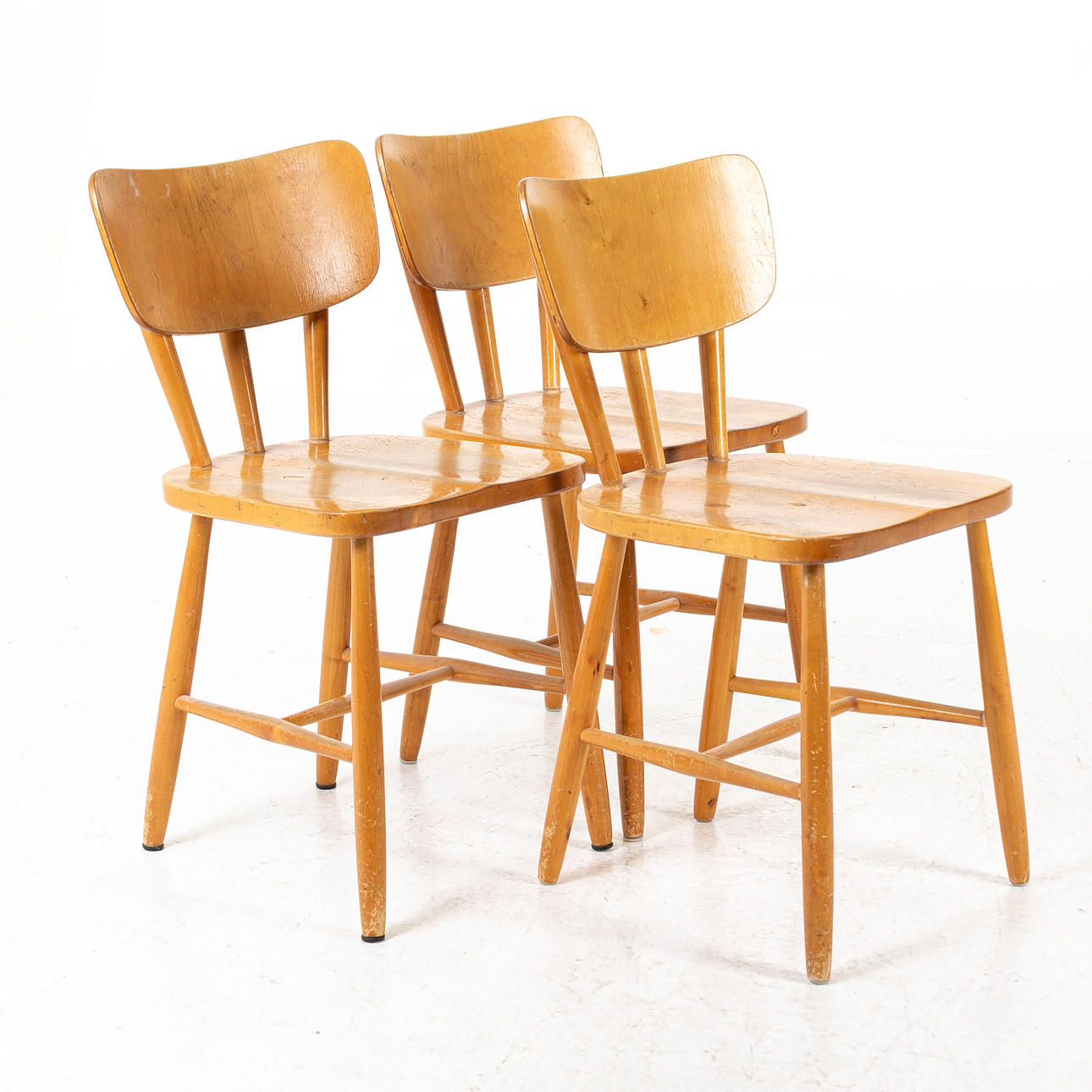 PINNSTOLAR, 3st björk, 1940/50-tal.