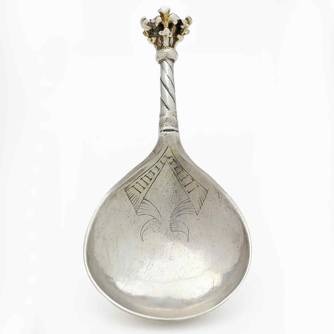 MELCHIOR HEY. Dram spoon, silver, Falun, active 1638-67.