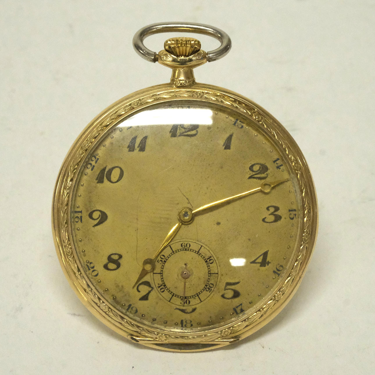 POCKET WATCH, CASE IN 14K GOLD.