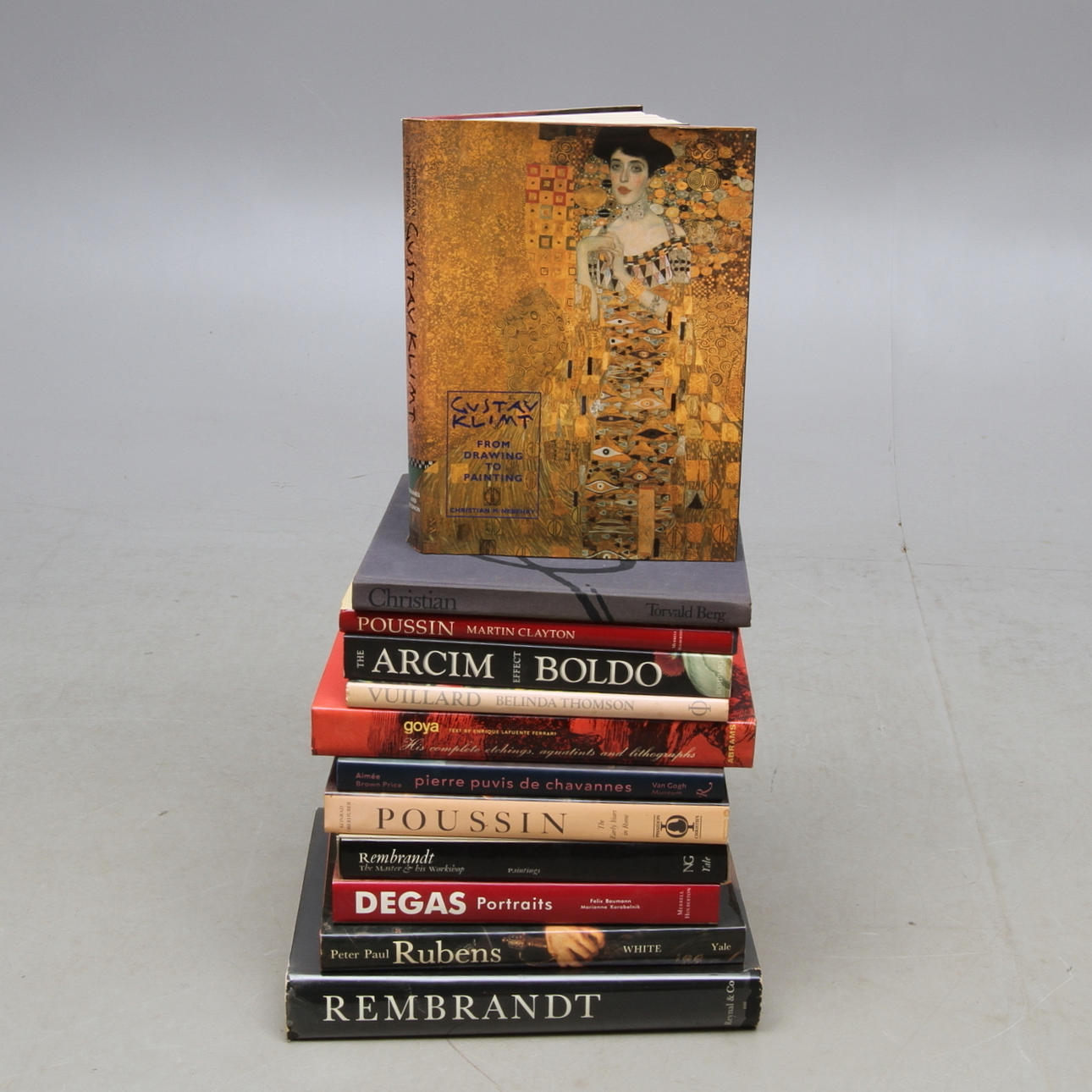 KONSTBÖCKER, 12 volymer, bl.a. Rembrandt, Poussin, Degas.