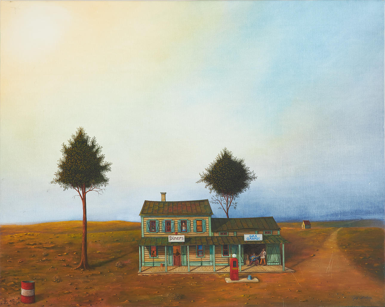 ULF HINDERS. “Diners”, oil on canvas, signed and dated 2004.