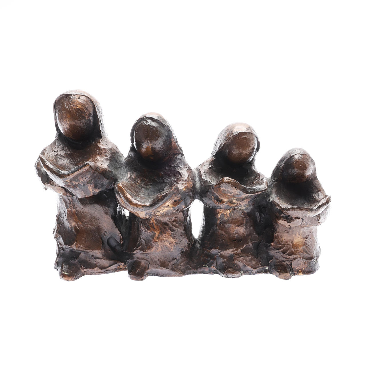A 20TH CENTURY BRONZE FIGURAL GROUP.