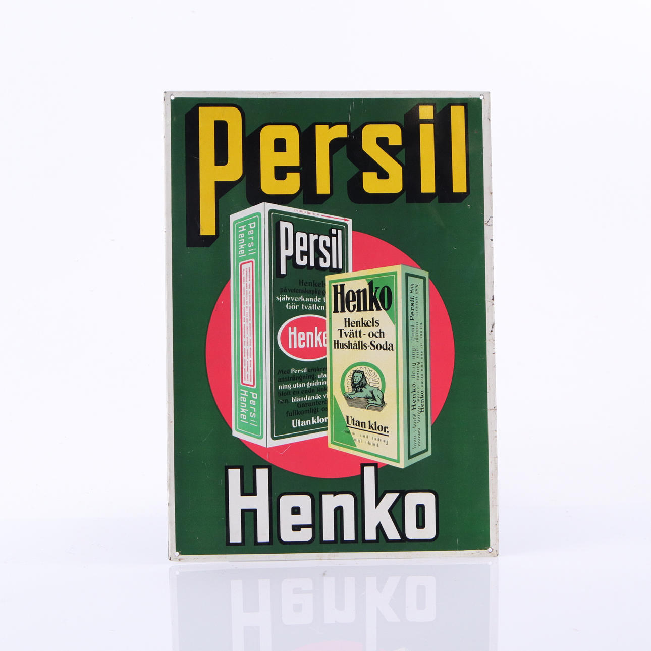 PERSIL HENKO, plåtskylt, 1920/30-tal.