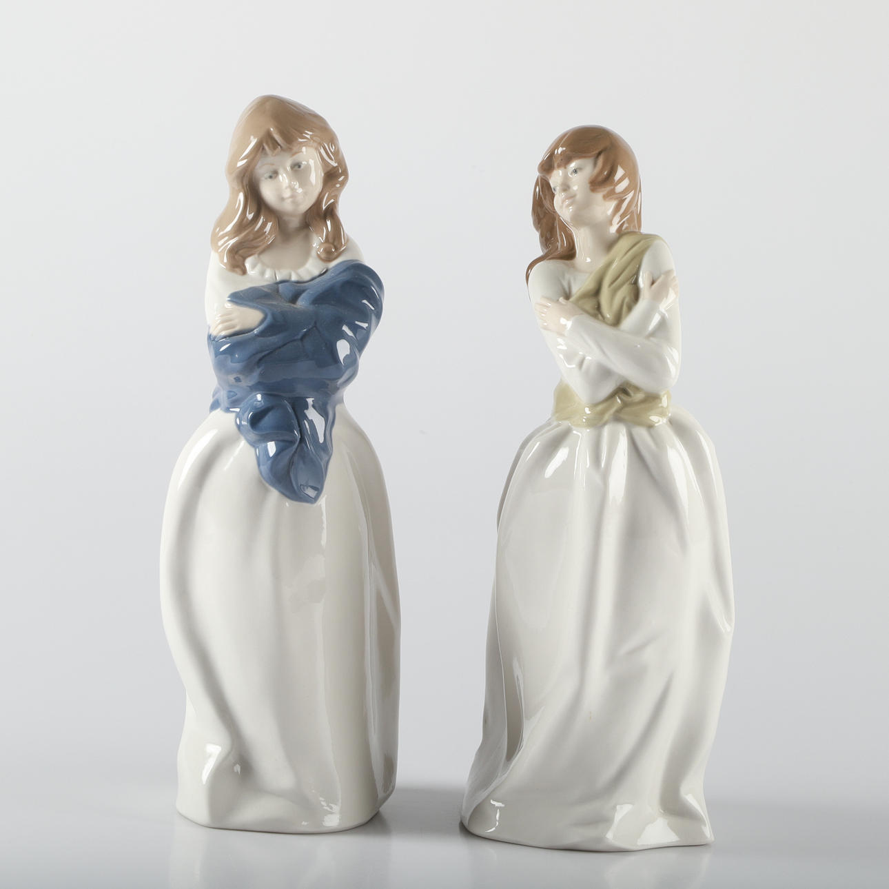 FIGURINER, 2 stycken, porslin, Diana, Spanien.