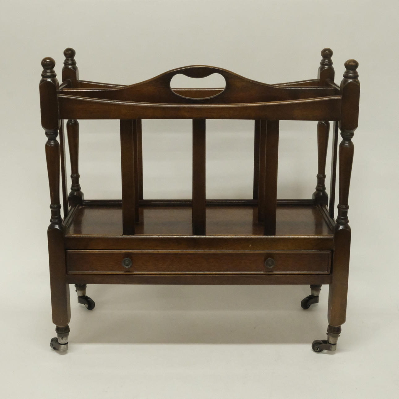 MAGAZINE RACK, MAHOGANY.