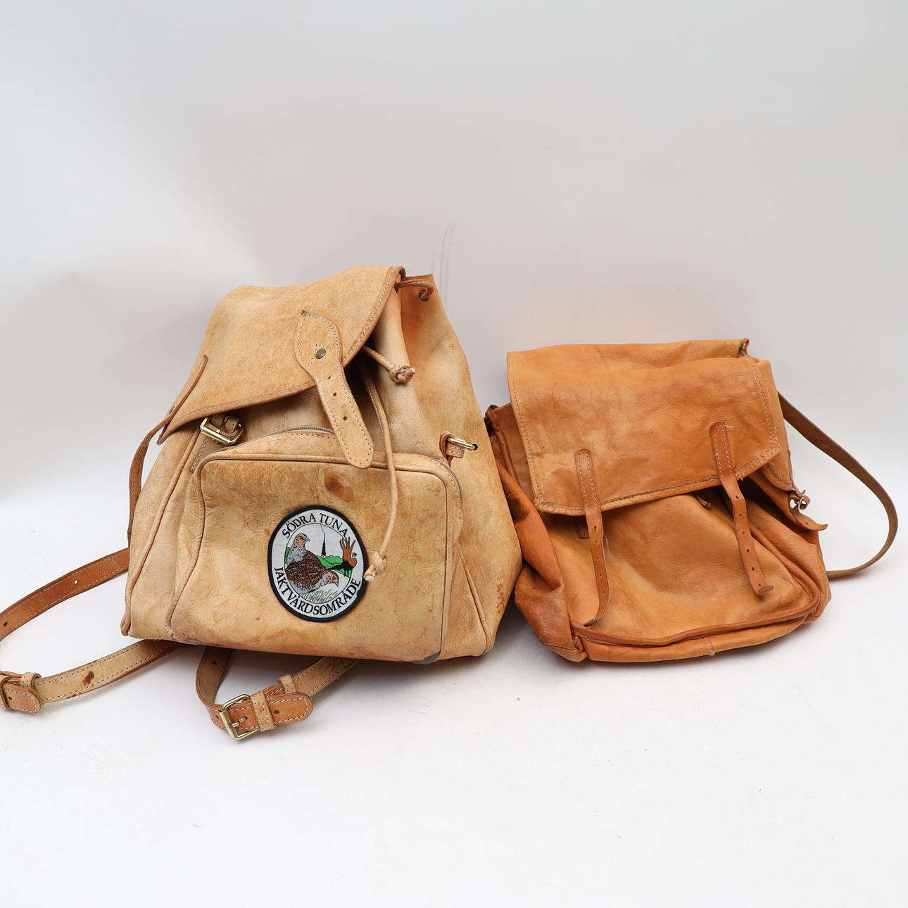 BACKPACKS, 2pcs, leather.