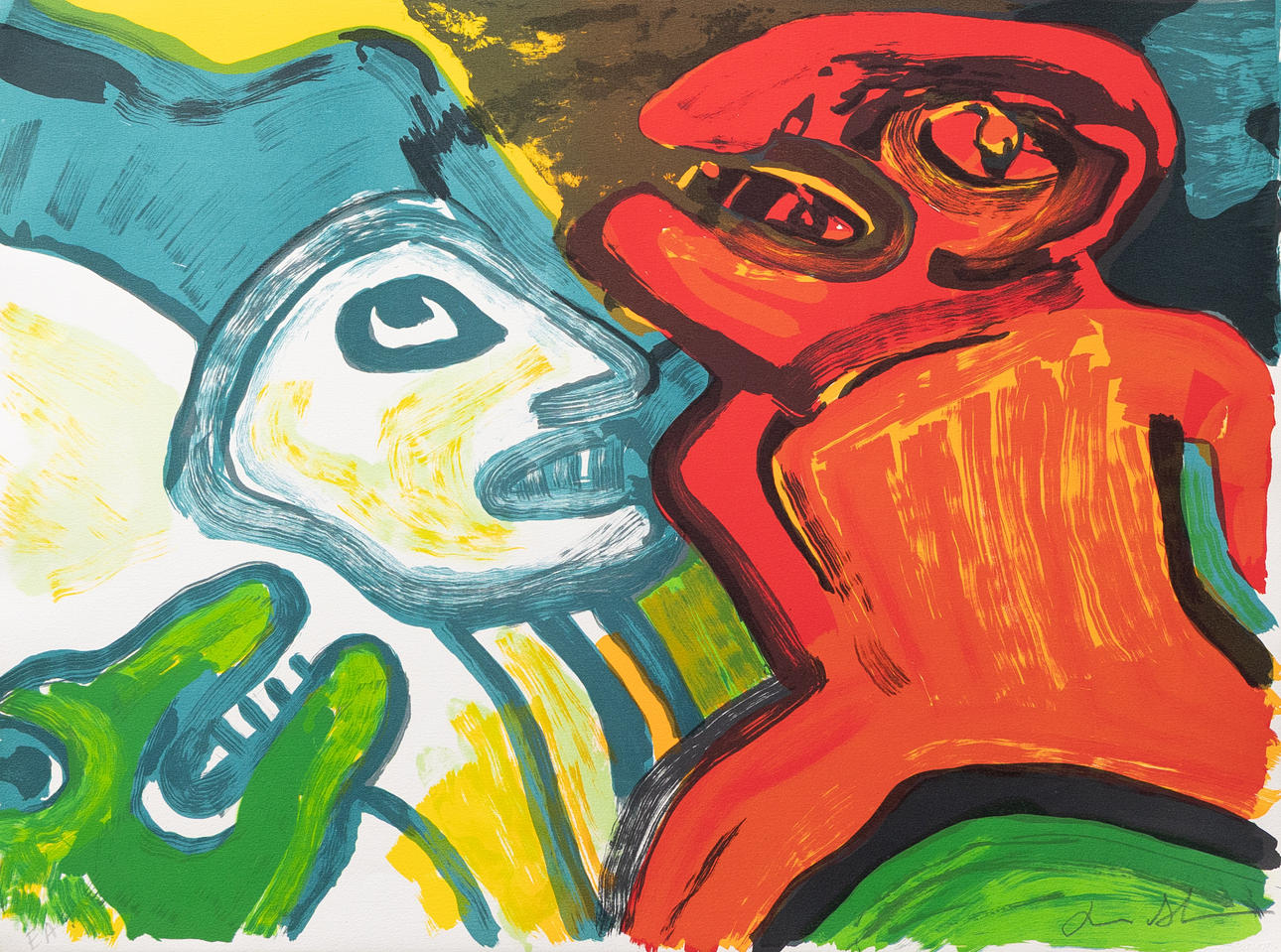 BENGT LINDSTRÖM. “Confrontation, children's game”, lithograph no EA, signed.