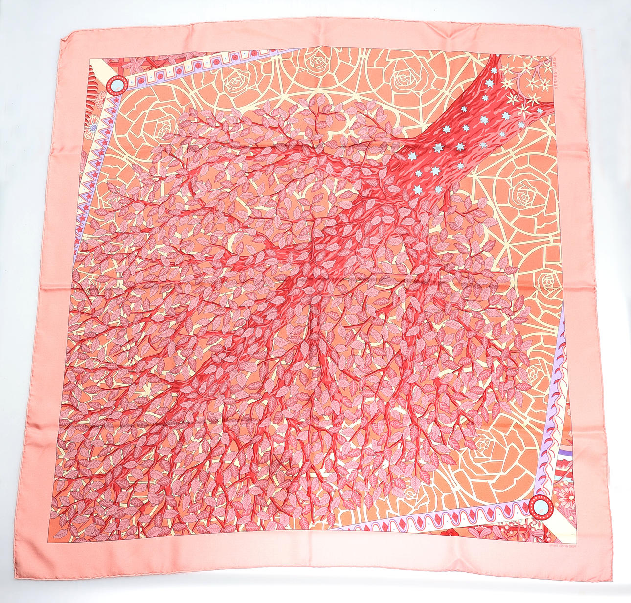 HERMÈS, scarf, "AXIS MUNDI (détail)".