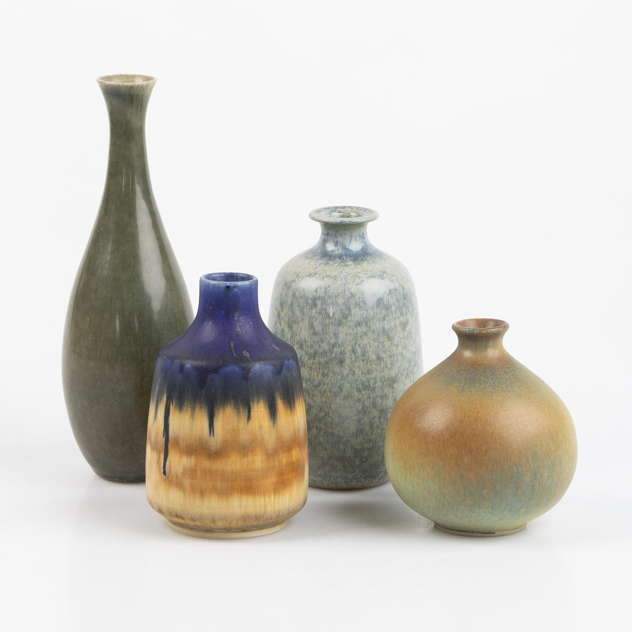 VASES, 4 pieces, incl. Gunnar Borg, Höganäs.